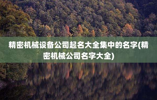 精密机械设备公司起名大全集中的名字(精密机械公司名字大全)