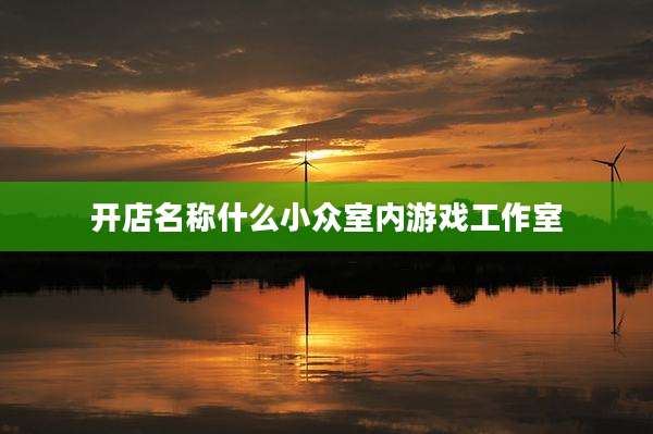 开店名称什么小众室内游戏工作室