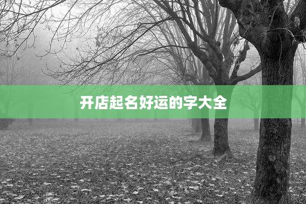 开店起名好运的字大全