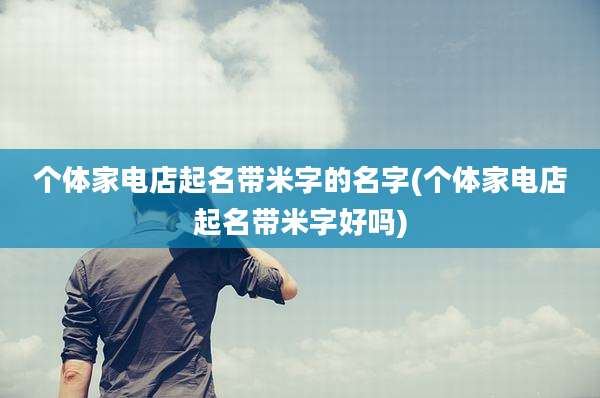 个体家电店起名带米字的名字(个体家电店起名带米字好吗)