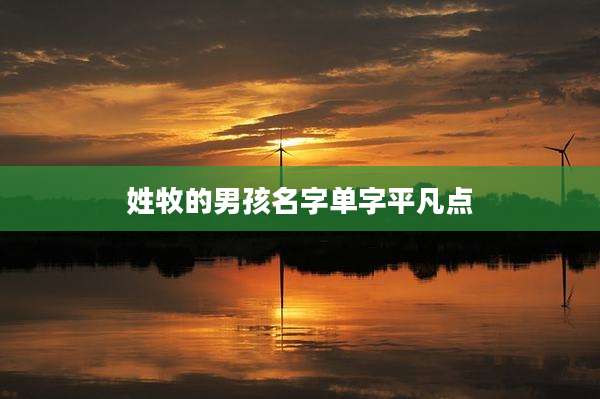 姓牧的男孩名字单字平凡点