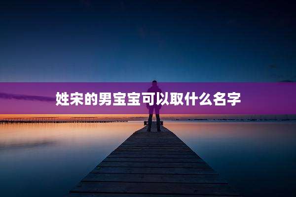 姓宋的男宝宝可以取什么名字