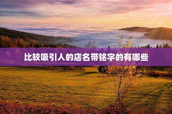 比较吸引人的店名带铭字的有哪些