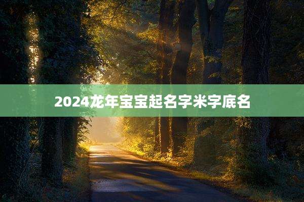 2024龙年宝宝起名字米字底名