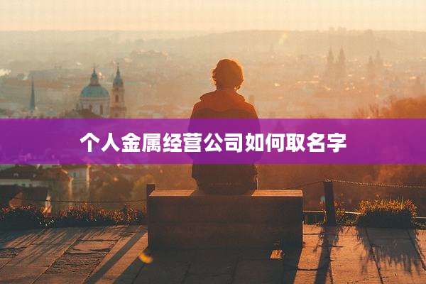 个人金属经营公司如何取名字