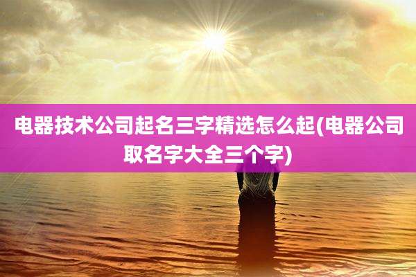 电器技术公司起名三字精选怎么起(电器公司取名字大全三个字)
