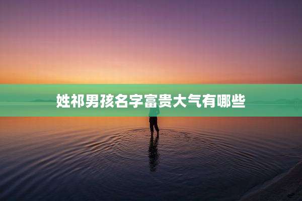 姓祁男孩名字富贵大气有哪些