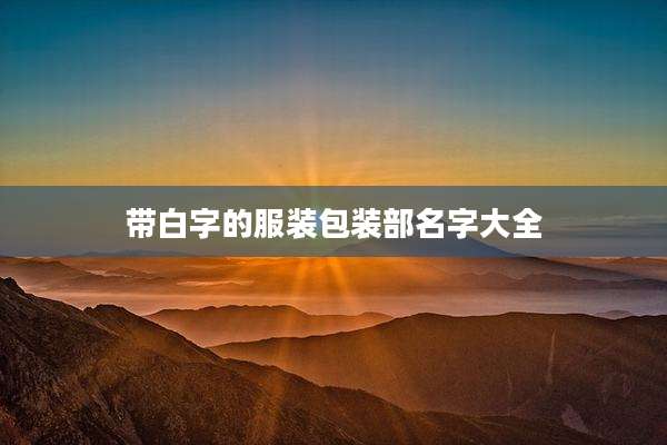 带白字的服装包装部名字大全