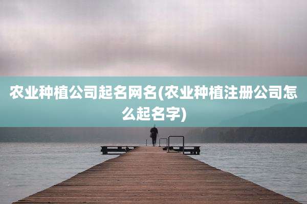 农业种植公司起名网名(农业种植注册公司怎么起名字)