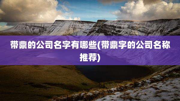 带鼎的公司名字有哪些(带鼎字的公司名称推荐)