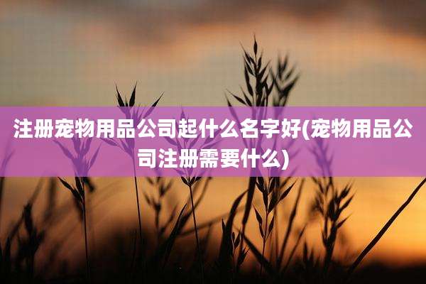 注册宠物用品公司起什么名字好(宠物用品公司注册需要什么)