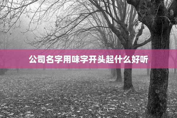 公司名字用味字开头起什么好听