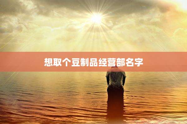 想取个豆制品经营部名字