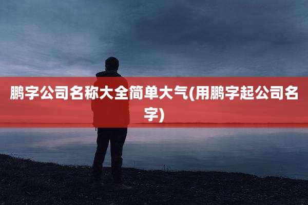 鹏字公司名称大全简单大气(用鹏字起公司名字)