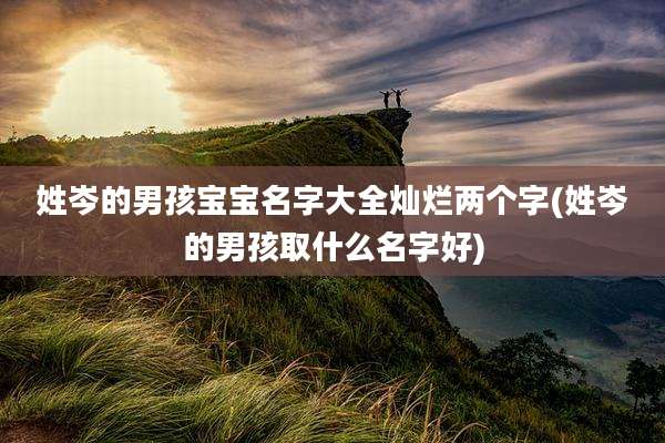 姓岑的男孩宝宝名字大全灿烂两个字(姓岑的男孩取什么名字好)
