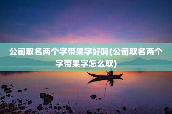 公司取名两个字带果字好吗(公司取名两个字带果字怎么取)