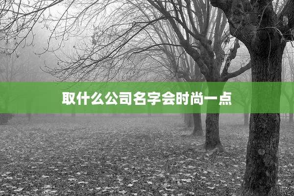 取什么公司名字会时尚一点