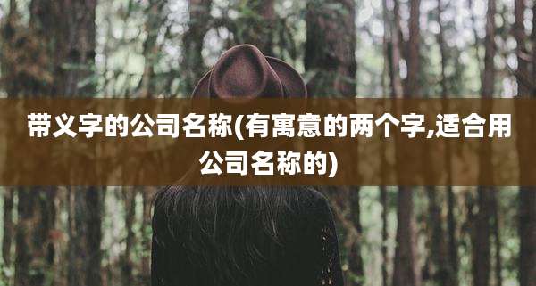 带义字的公司名称(有寓意的两个字,适合用公司名称的)