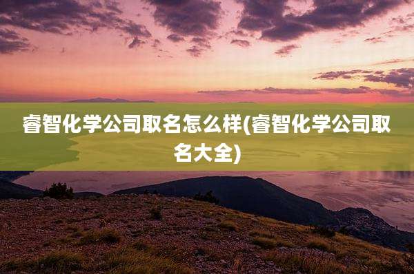 睿智化学公司取名怎么样(睿智化学公司取名大全)