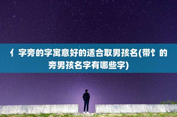 亻字旁的字寓意好的适合取男孩名(带饣的旁男孩名字有哪些字)
