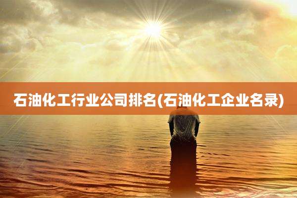 石油化工行业公司排名(石油化工企业名录)