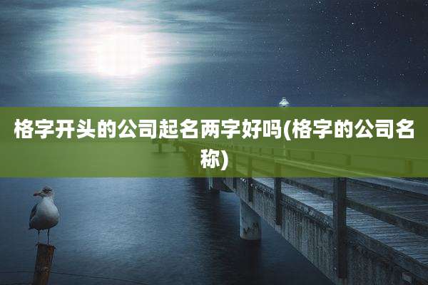 格字开头的公司起名两字好吗(格字的公司名称)