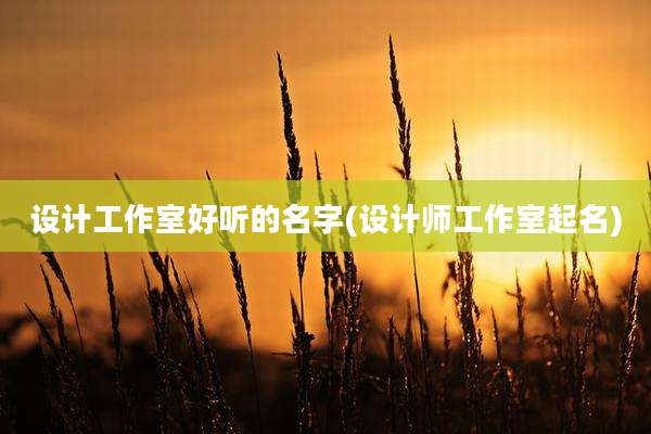 设计工作室好听的名字(设计师工作室起名)