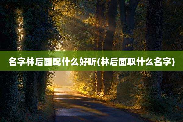 名字林后面配什么好听(林后面取什么名字)