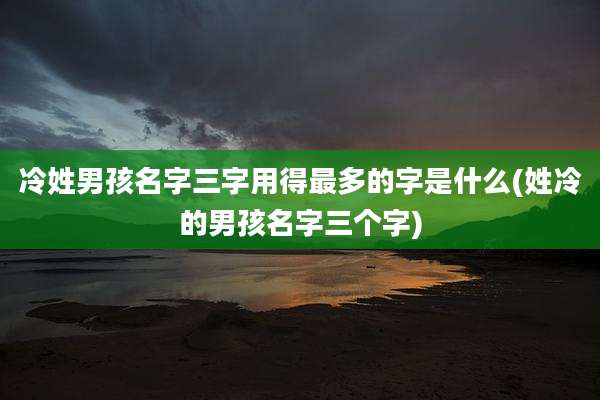 冷姓男孩名字三字用得最多的字是什么(姓冷的男孩名字三个字)