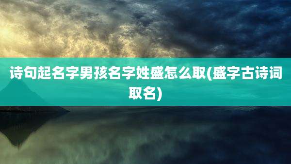 诗句起名字男孩名字姓盛怎么取(盛字古诗词取名)
