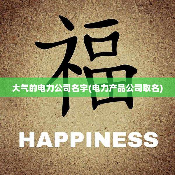 大气的电力公司名字(电力产品公司取名)