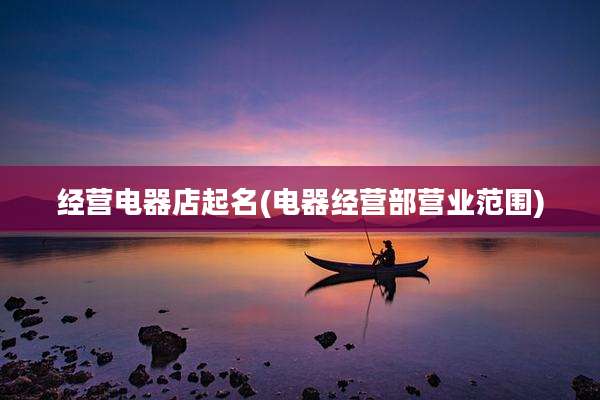 经营电器店起名(电器经营部营业范围)