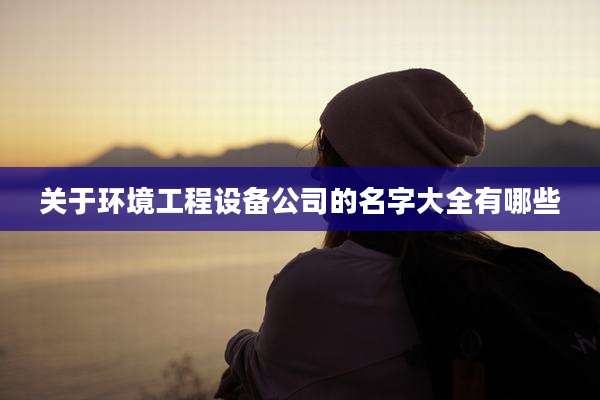 关于环境工程设备公司的名字大全有哪些