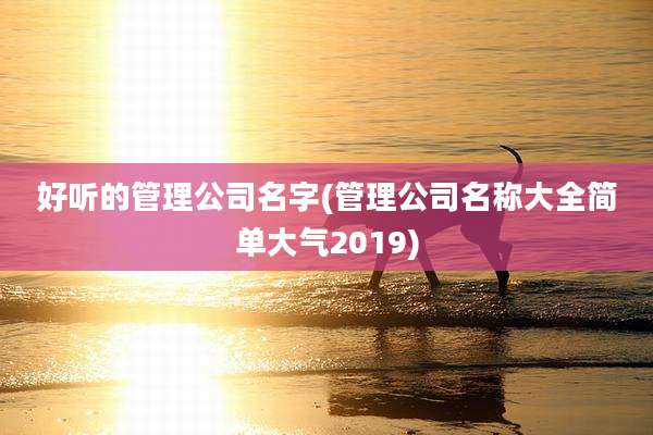 好听的管理公司名字(管理公司名称大全简单大气2019)