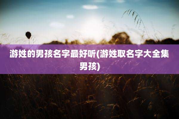 游姓的男孩名字最好听(游姓取名字大全集男孩)