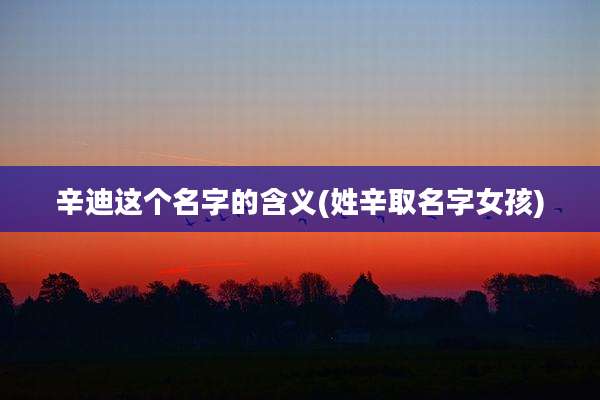 辛迪这个名字的含义(姓辛取名字女孩)