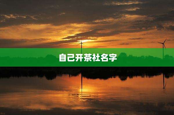 自己开茶社名字