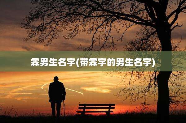 霖男生名字(带霖字的男生名字)