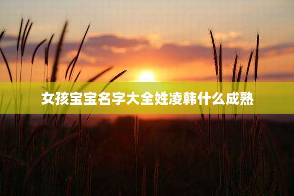 女孩宝宝名字大全姓凌韩什么成熟