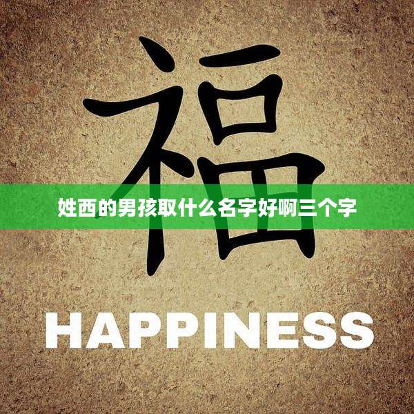 姓西的男孩取什么名字好啊三个字