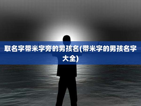 取名字带米字旁的男孩名(带米字的男孩名字大全)