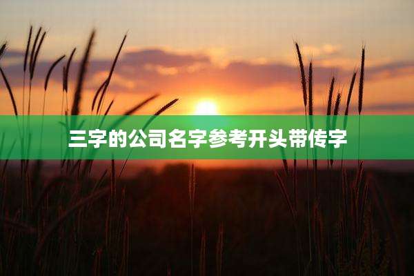 三字的公司名字参考开头带传字