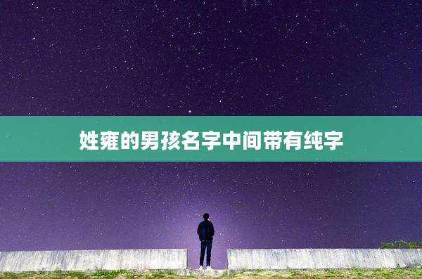 姓雍的男孩名字中间带有纯字