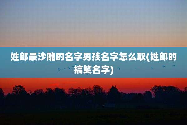姓郎最沙雕的名字男孩名字怎么取(姓郎的搞笑名字)