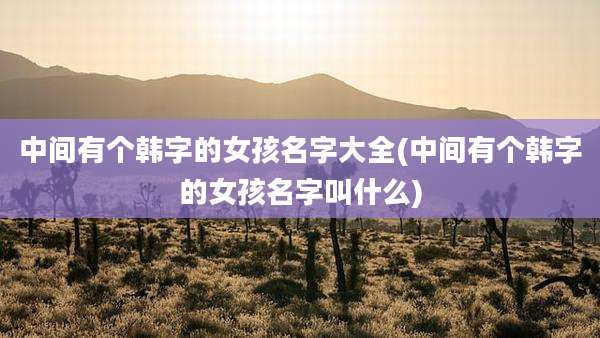 中间有个韩字的女孩名字大全(中间有个韩字的女孩名字叫什么)