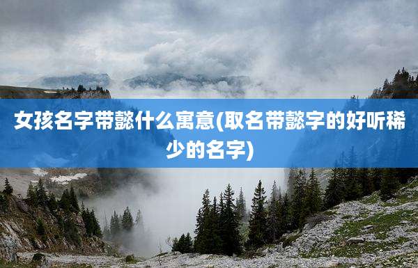 女孩名字带懿什么寓意(取名带懿字的好听稀少的名字)