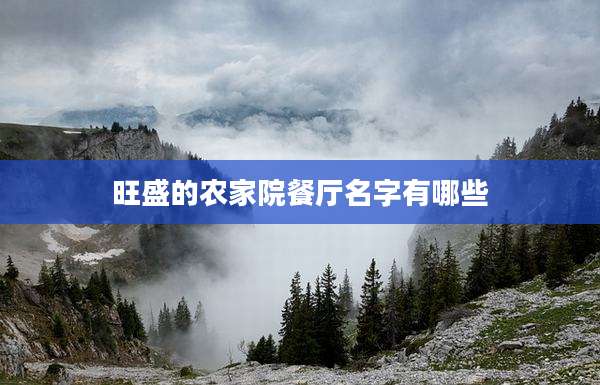 旺盛的农家院餐厅名字有哪些