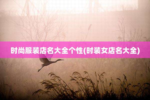 时尚服装店名大全个性(时装女店名大全)