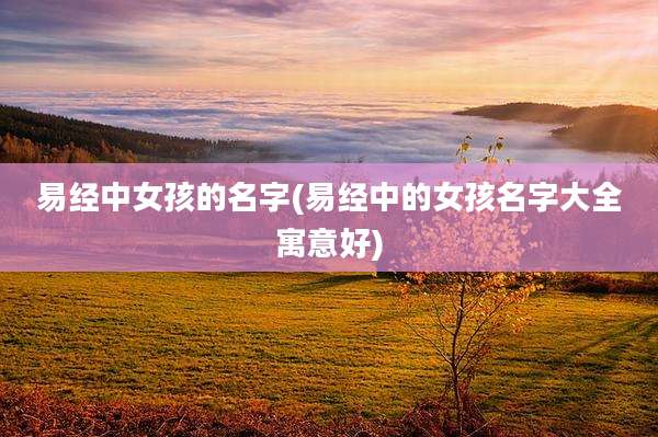 易经中女孩的名字(易经中的女孩名字大全寓意好)