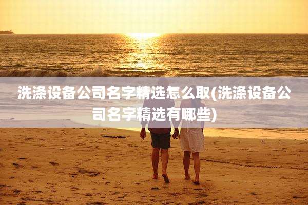洗涤设备公司名字精选怎么取(洗涤设备公司名字精选有哪些)